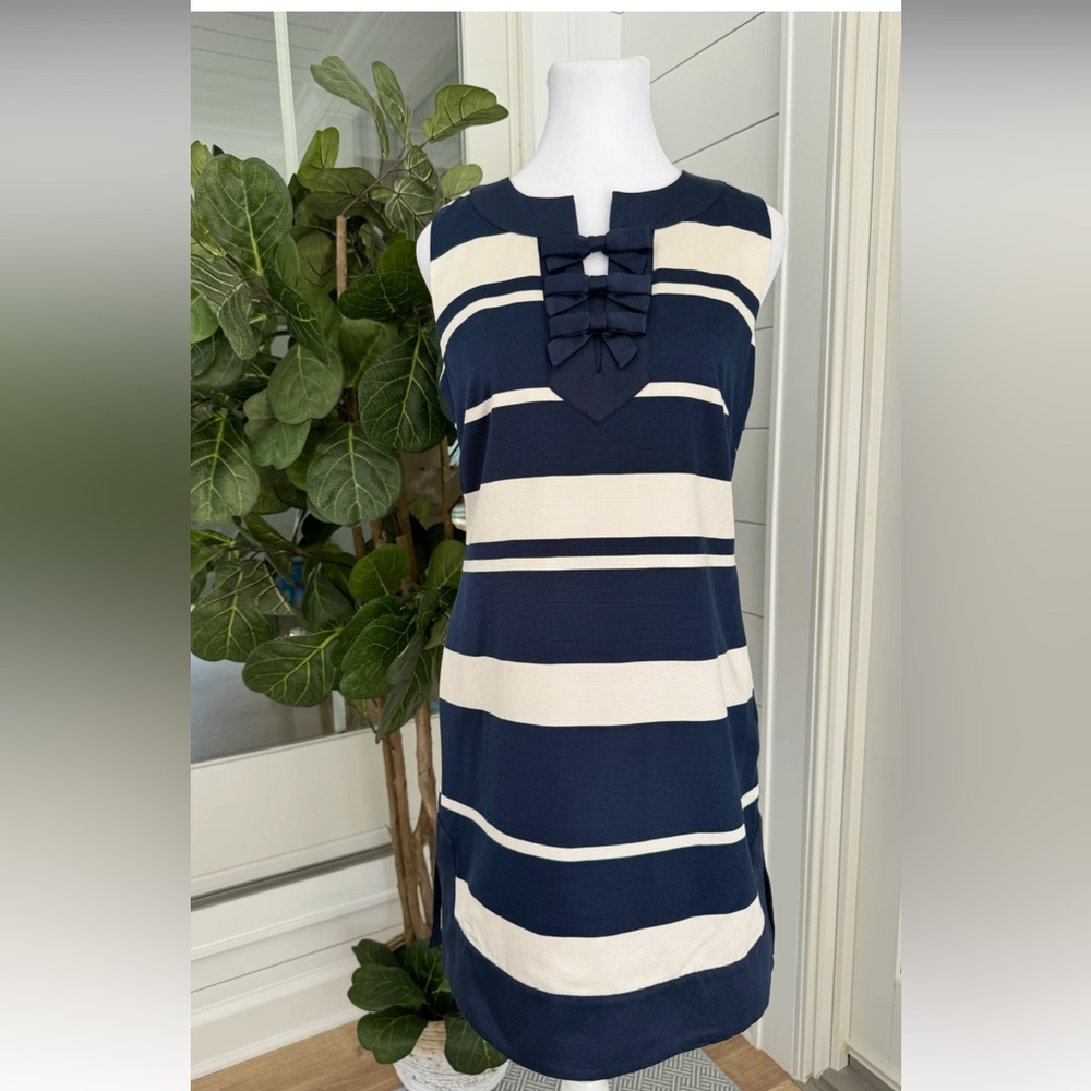Vineyard Vines Navy and Cream Striped Dress